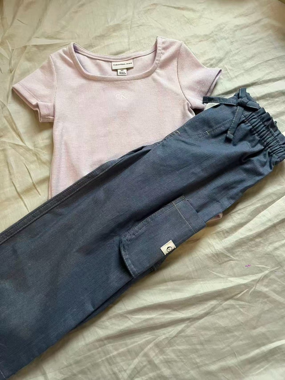 Calvin Klein Denim-Blue Jacket Sleeve with CK Patch